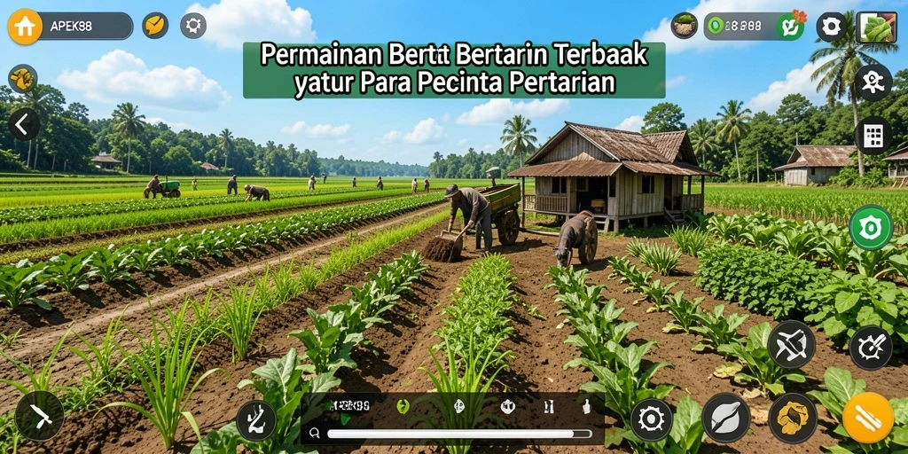 Screenshot gameplay APEK88 menampilkan aktivitas bertani yang seru dan interaktif.