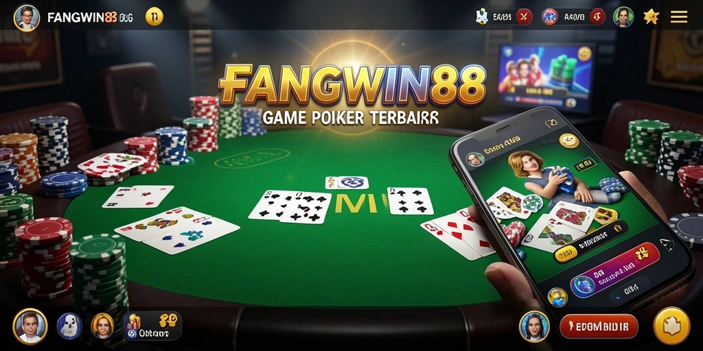 Tampilan gameplay FANGWIN88 saat bermain Poker online.