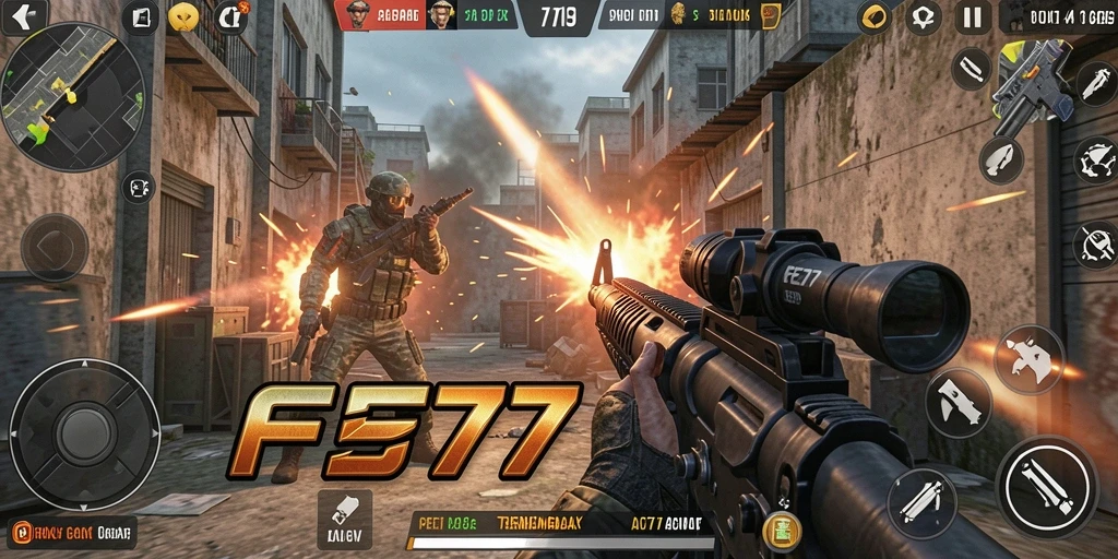 Tampilan gameplay seru dan mendebarkan di FE777.