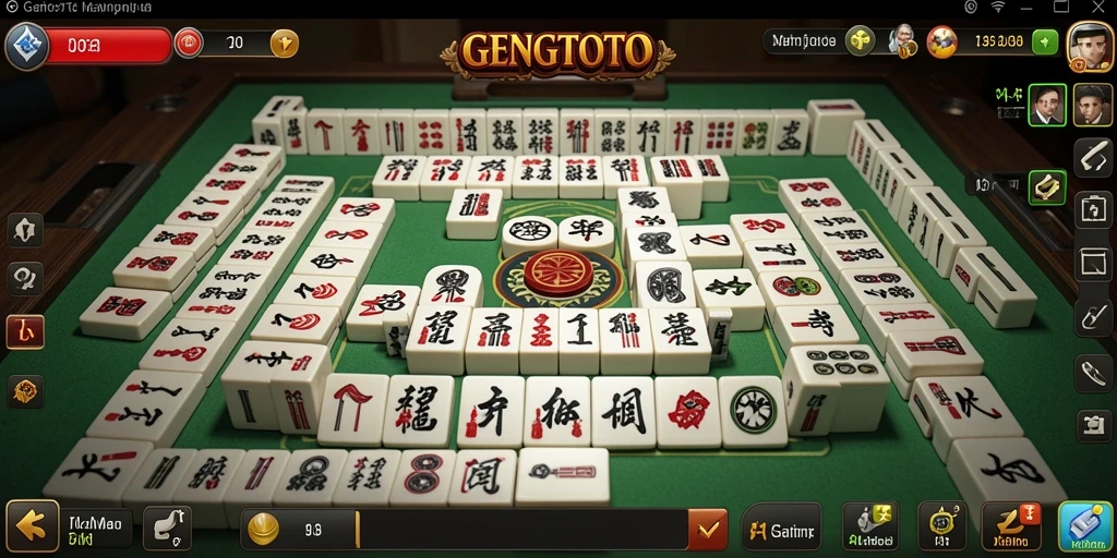 Tampilan gameplay menarik dari GENGTOTO dalam permainan Mahjong.