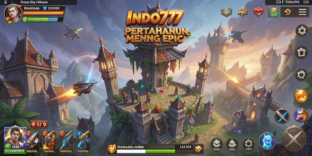 Tampilan menarik gameplay INDO777 dalam pertahanan menara yang seru.