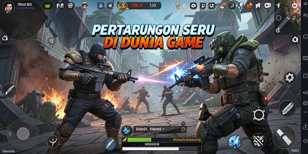 Tampilan gameplay seru di OKJK dengan pertarungan yang mendebarkan.
