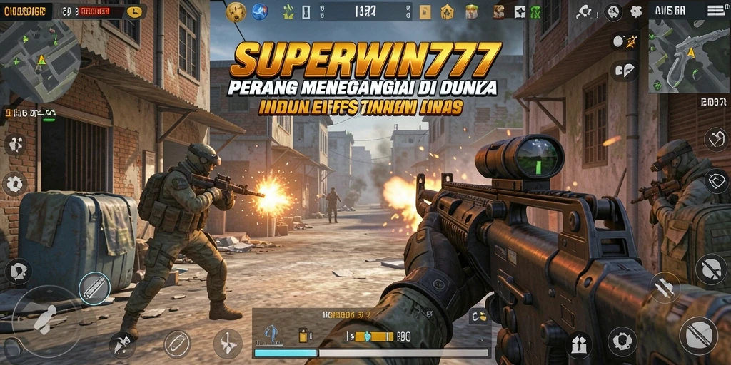 Gameplay menegangkan dalam aksi FPS SUPERWIN777.