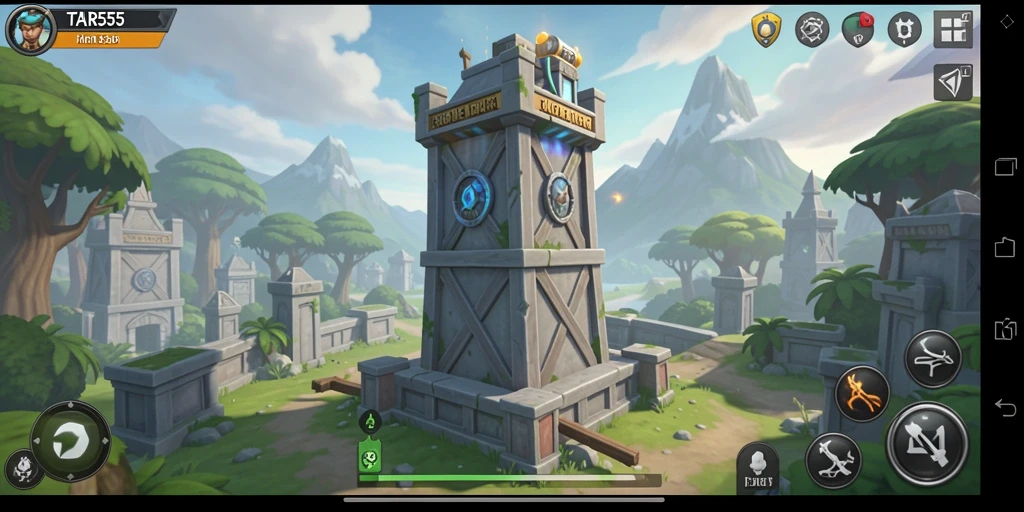 Tampilan gameplay TAR555 yang mendebarkan dalam pertempuran Tower Defense.