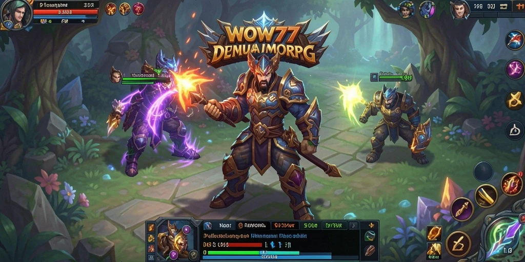 Gameplay WOW77 yang menampilkan pertarungan seru dalam dunia fantasi.